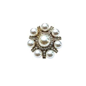Vintage Monet Starburst Flower Pearl Rhinestone Brooch